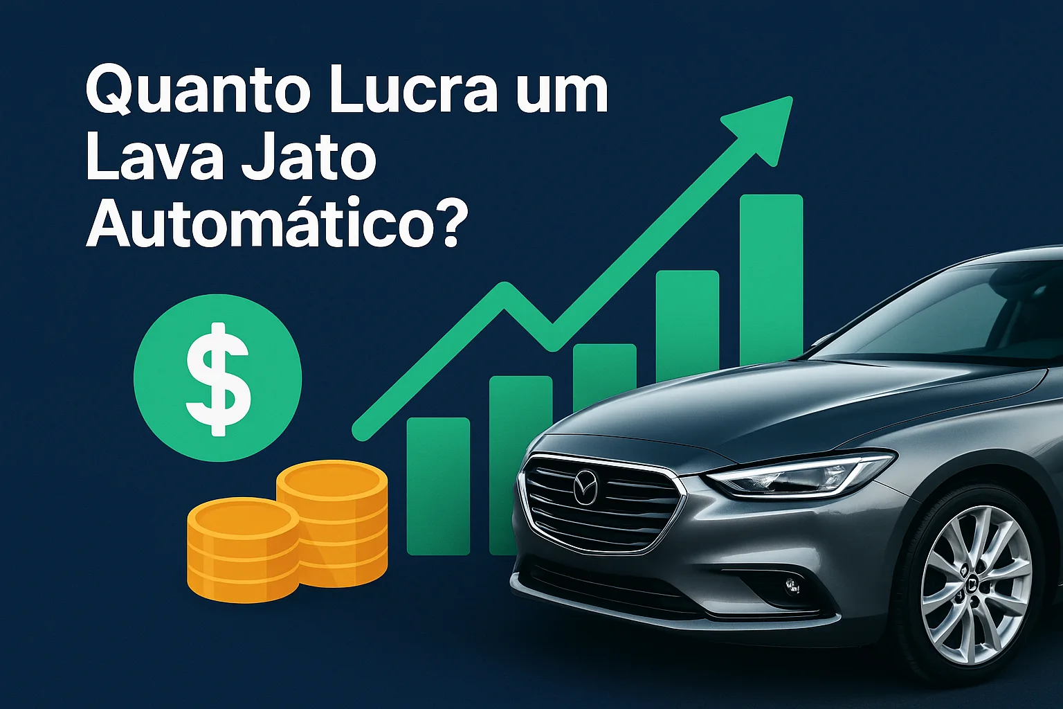 Ilustração de crescimento financeiro aplicada a uma operação automotiva